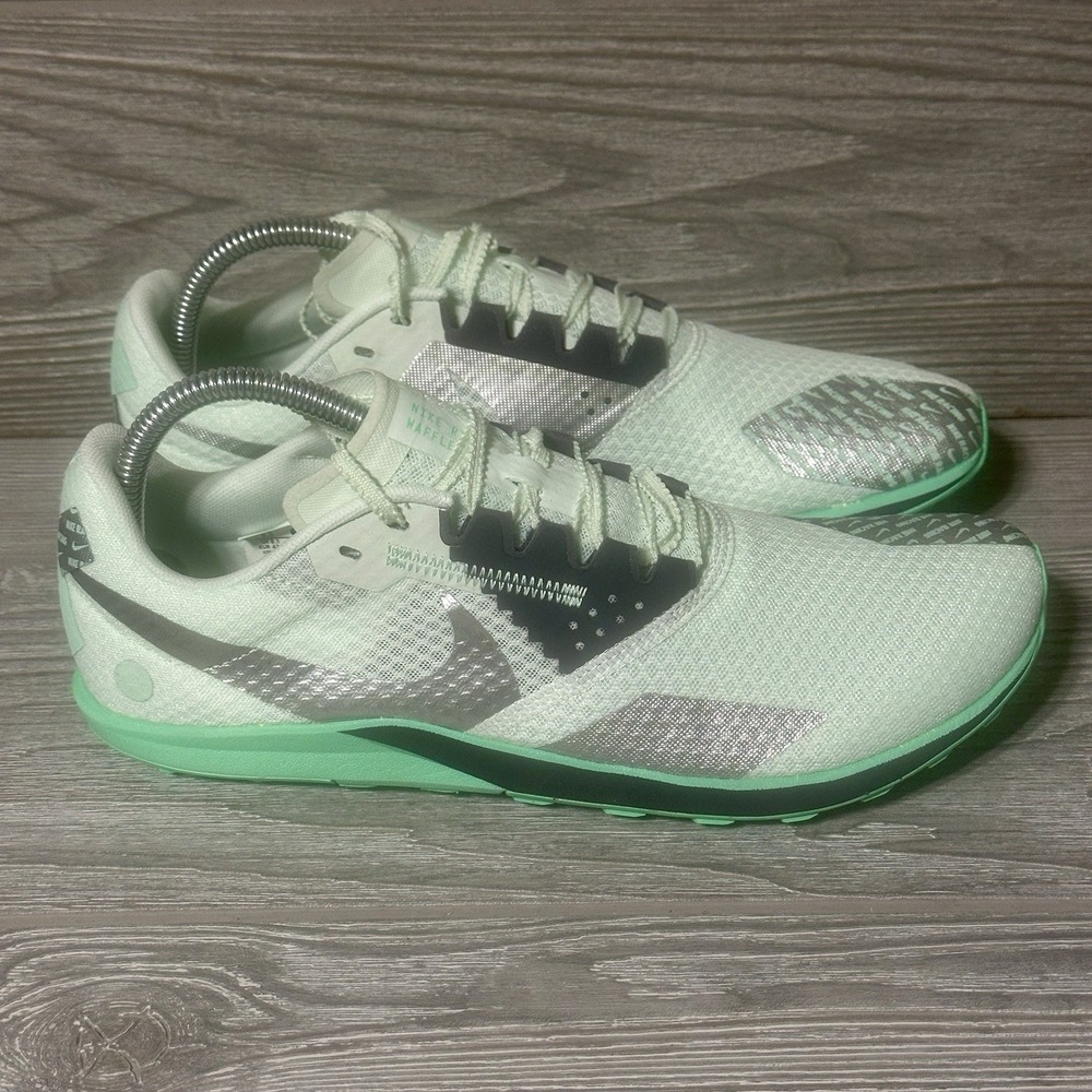 Nike Rival Waffle‎ 6 Green Silver Mens 9.5 Cross Country Racing Shoes DX7998-300